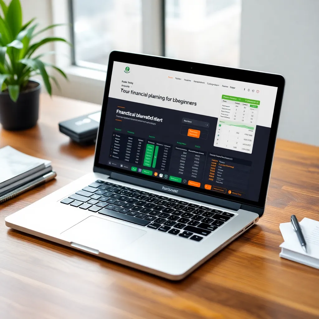 Laptop met financiële rekenhulpmiddelen op het scherm